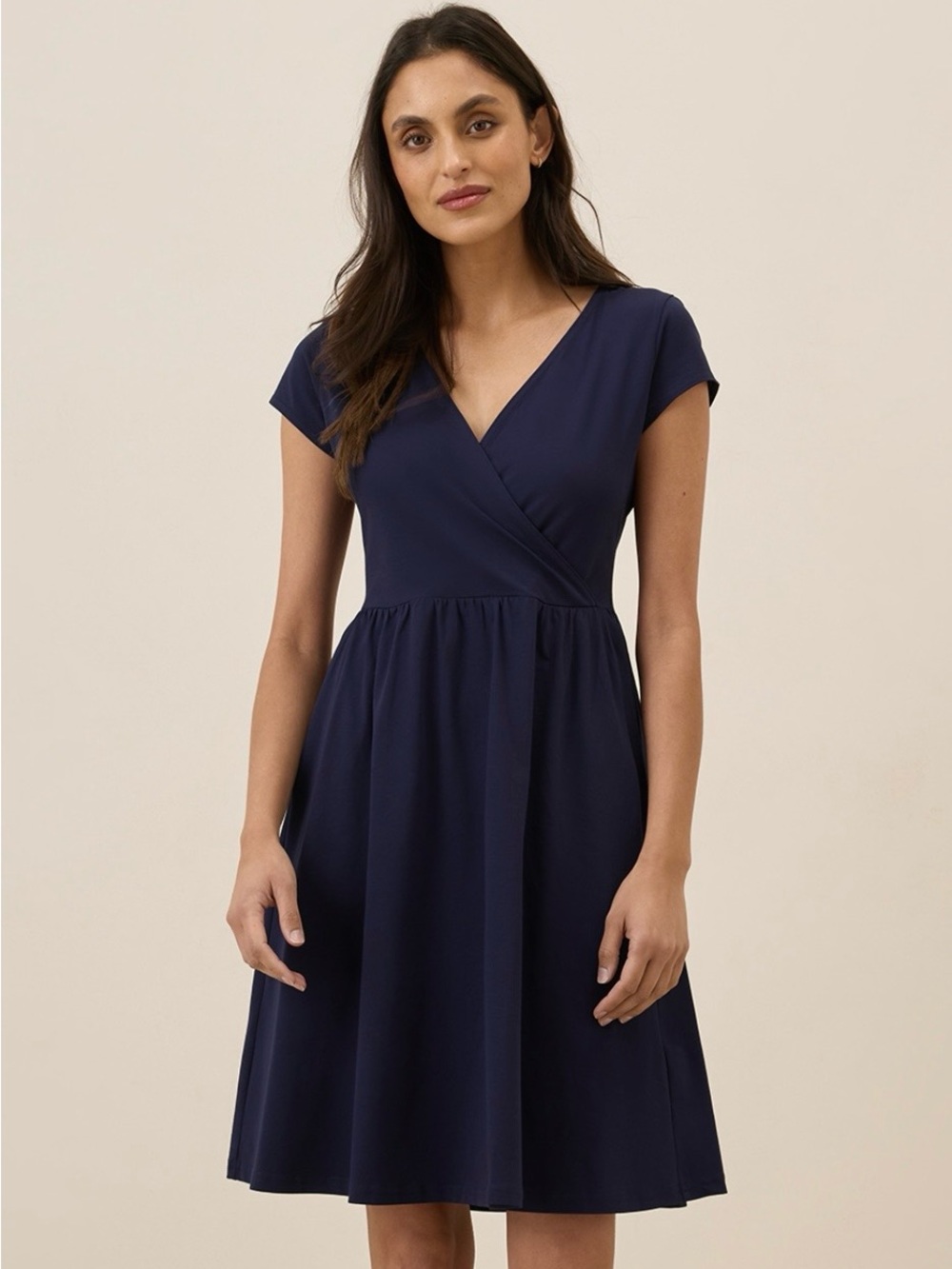 Pact Organic Fit & Flare Crossover Dress